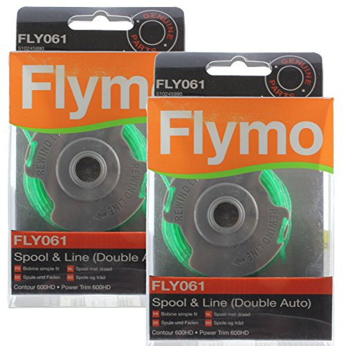 Flymo Genuine Contour 600HD Strimmer 2.0mm Double Auto Spool & Line (Pack of 2, FLY061)