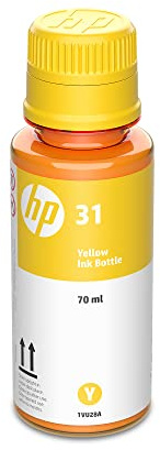 HP 31 | Ink Bottle | Yellow |Up to 8,000 pages per bottle|Works with HP Smart Tank Plus 651 and Smart Tank Plus 551 | 1VU28AN | Packaging May Vary