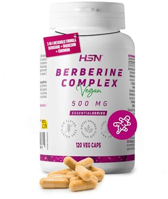 HSN Berberina Complex 500mg | 97% Berberina HCl | 120 Cápsulas Vegetales