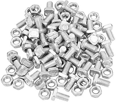 Sanmum Aluminium Gewächs Hammerkopfschrauben je 50Stück | Gewächshäuser Teile Hammerkopfschraube + Muttern