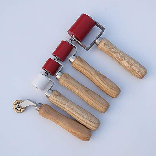 Penny Roller in ottone da 6 mm + rullo a pressione manuale in gel di silicone resistente alle alte temperature da 28 mm/40 mm/55 mm+rullo a pressione in Teflon bianco da 28 mm (PTFE)