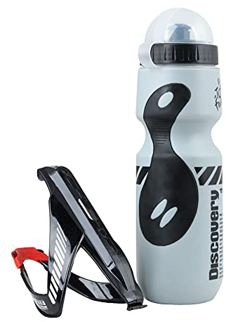 Bike Water Bottle Cage and 21oz Bike Water Bottle Set Lightweight Bike Bottle Holder Sports Bottle for Road Mountain and Kids Bikes (White)