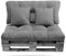 Conjunto de Cojines para Palet (1 Asiento + 1 Respaldo + 2 Cojines Decorativos). Cojín de Palets y de sillones de 2 plazas. Ideal para Interior y Exterior (Gris)