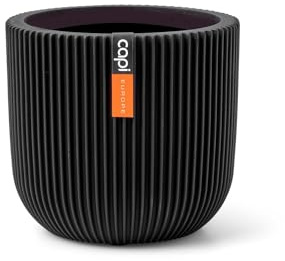 Capi Europe - Blumentopf Kugel Groove Black & Gold - 24x21 - Schwarz - Blumentopf für drinnen - CAPI Indoor - BGVBL134