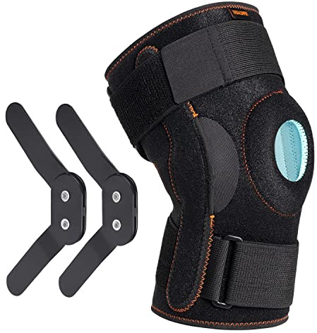 Thx4COPPER Rodillera plegable – rótula abierta ajustable con correas paralelas y estabilizadores de doble cara, rodillera de compresión, rodillera para aliviar el dolor de rodilla