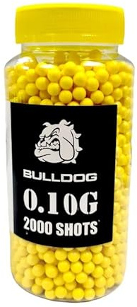 YSAMAX 0.10g BB Pellets, Biodegradable Airsoft Bullets, High-Grade Yellow Plastic Pellets, Round Firing Balls for BB Gun (Pack of 1, 2000 Bullets)