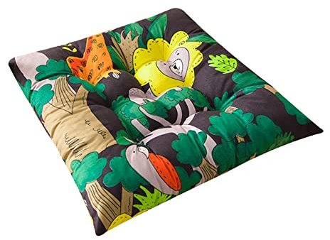 FANSU Stuhlkissen 1 2 4 6er Set, Karikatur Muster Sitzkissen 45x45cm, Stuhl Kissenauflage mit Schleife, Sitzpolster Weiches Stuhlauflage Sitzauflage Gartenkissen (6 Stück,Wald Tiere)