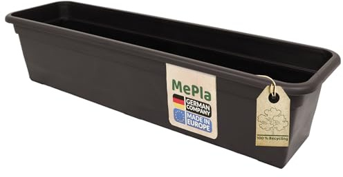 MePla Blumenkasten Balcony Standard Länge 100 cm, Breite 16,7 cm, Braun, wetterfest aus UV-beständigem Kunststoff