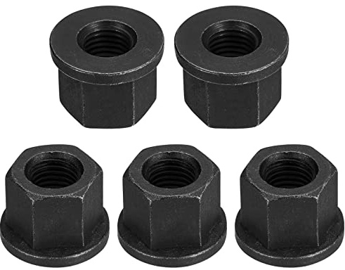 QUARKZMAN 5 Stück M16 Flanschmuttern Sperre Muttern Grad 10.9 Karbonstahl Schwarz Oxidiert Flansch-Sechskantmuttern für Maschinen