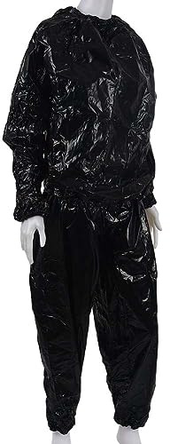 Traje de Sauna Traje de Sudadera, Sauna de Antidesgarros PVC, Traje de Entrenamiento de Boxeo Gimnasio sudoración Deportiva (Chandal Sauna Completo),Black,XXL