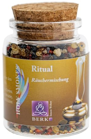 Ritual - Harzmischung - Berk Räucherwerk Mischung im Duft Spirituelle Reinigung Duftende Hölzer, Kräuter, Blüten zum Räuchern auf Sieb und Holzkohle Naturreine Räucherstoffe für Entspannung, Reinigung