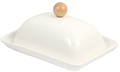 SHOUKAII Butter Dish Butter Container with Lid Ceramic Cheese Case Dessert Plate Deluxe Butter Keeper for Counter Makes Spreading Effortless Butter Keeper Trays