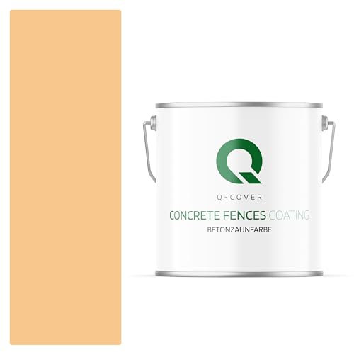 Q-COVER Betonzaunfarbe | 5L | Hellorange | Silikon Farbe | Außen | Betonfarbe | Hydrophobe Farbe | Acrylat Dispersion | Betonzäune | Betonelemente