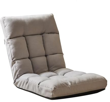 Gepolsterter Bodenstuhl, Bodenstuhl mit Rückenstütze, klappbarer Sofastuhl mit Verstellbarer Position, Couch-Liege-Boden-Gaming-Stuhl für Schlafzimmerbalkon (Farbe: Grau, Größe: 17,32 x 20,8