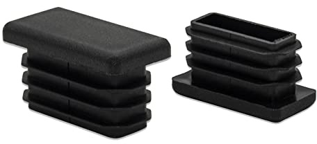 Flyshop Tappi Plastica Rettangolari, 20 Pezzi, 13 x 26mm, Neri | Tappi Per Tubi Durevoli, Protezioni Per Pavimenti, Tappi Terminali, Inserti Per Tubi, Cursori Per Sedie