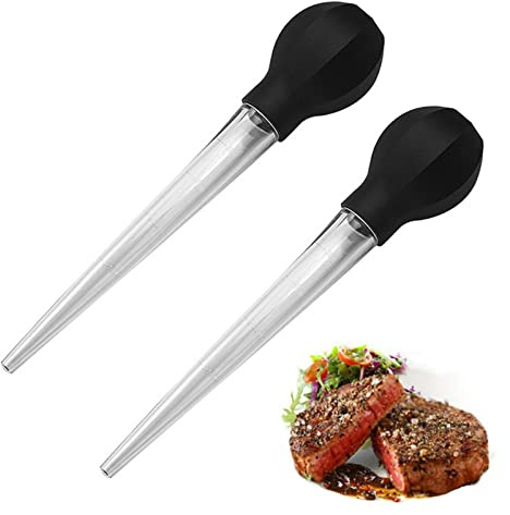 Tongdejing Turkey Baster with Cleaning Brush，Large Suction Bulb Powerful Easy to Use and Clean for Cooking Roast Turkey, Beef, Pork and BBQ(Black)