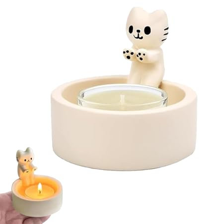 Portavelas de Gato, Portavelas Decorativo para Gatos, Candelabro De Gato, Regalo para y Mujeres, Decoración de Mesa, Sala de Estar, Decoración del Hogar, Blanco y Negro