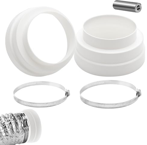 2 Stück Reduzierverbinder,120 150 160mm Reduzierstück,mit 2 Edelstahl Schlauchschellen,Universal Adapter zur Reduzierung,für Lüftungssystem Lüftung Rundrohr Lüftungskanal