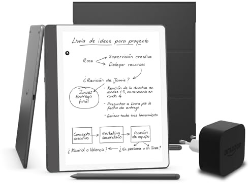 Kindle Scribe (version 2024) 16 GB, une couverture à base de plantes Amazon et un adaptateur secteur Amazon Powerfast 9 W