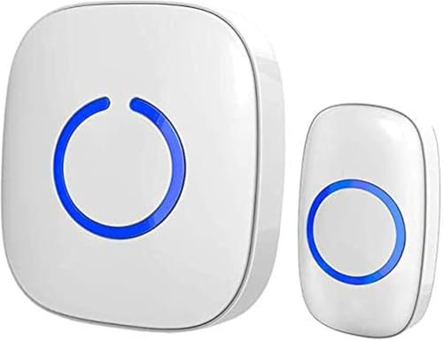Model C Wireless Doorbell Operating at Over 500-Feet Range with Over 50 Chimes, No Batteries Required for Receiver - White
