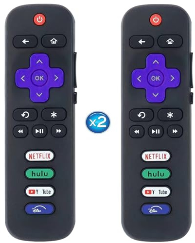 Ersatz-Fernbedienung für Roku – TV, kompatibel mit TCL Roku, Hisense Roku, Onn Roku, Philips Roku Smart TVs (nicht für Stick und Box), 2 Stück