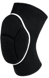 HNULGVI Ginocchiera 1 Pezzo di Ginocchiere in Spugna Spessa Antiscivolo for Ginocchio Calcio Basket pallavolo Donna Uomo(1Pcs Blackwhite,L)