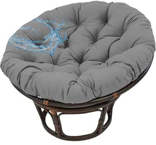 Polster Für Papasansessel Wasserdicht Rundes Auflage, Ersatzpolster Papasan,Bodenkissen Gepolstert Sitzkissen Hängesessel Für Korbsessel Outdoor Gartenmöbel Sitzauflage(Dunkelgrau,160cmx160cm)