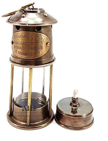 Lámpara de latón antiguo para minero náutico, regalo marítimo