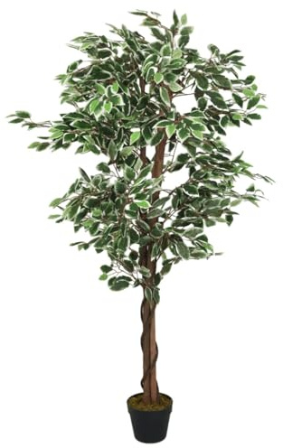 INLIFE Ficusbaum Künstlich 756 Blätter 150 cm Grün,Heim & Garten,Dekoration,Kunstpflanzen,Grün,5.3 KG,359027