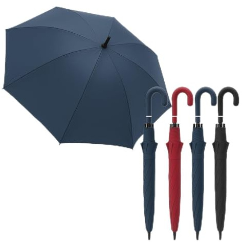 DANYX Kit 3 Ombrelli Grandi Antivento Automatici 129cm – Ombrello Uomo Donna con Struttura in Fibra di Vetro e Carbonio, Tessuto Pongee Impermeabile, Manico Curvo Antiscivolo