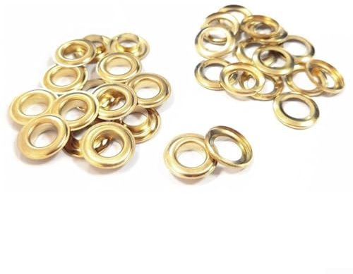Oniissy Outdoor Tent Awning Groundsheet Repair Kit with Eyelets Grommets Tool for Tarpaulin and Tarp Fix Hole, Includes 15 Metal Eyelets and 3-Piece Steel Installation(gold)
