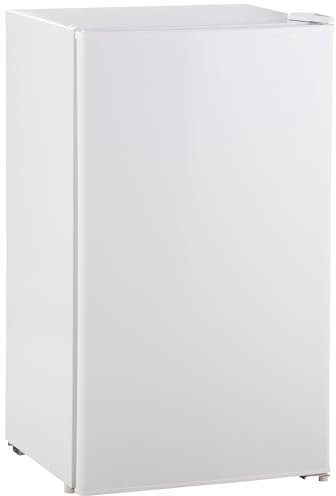 HOMCOM 91L Kühlschrank mit Gefrierfach 81L+10L Kleiner Kühlschrank mit Gemüsefach, Eierhalter, Eisbehälter, Einstellbare Temperaturregelung für Wohnheim, Büro, Schlafzimmer, Weiß