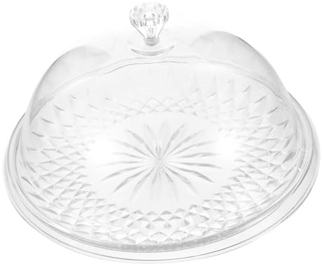 BESPORTBLE Torta Pratico e Comodo in Plastico Piatto con Coperchio Trasparente Rotondo per Esposizioni Eleganti su Desktop o Matrimoni