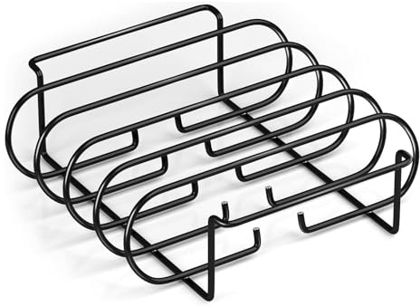 Rostfritt stål revben rack - köttgrillställ för revben | 4 platser storlek rostfritt stål vertikal grillhållare för camping på