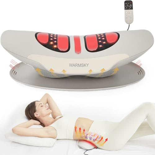 WARMSKY Smart Lower Back Massager with Soothing Warm Therapy & Air Traction – Spinal Decompression Device for Sciatica Relief, Lumbar Pressure & Stiffness – Ideal Gift for Parents & Loved Ones
