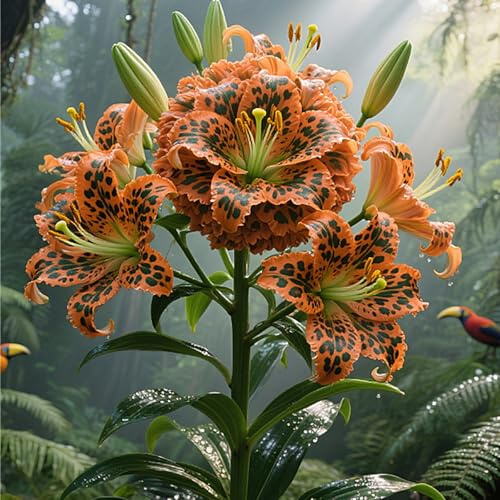 Mix Giglio bulbi,Lilium pianta vera,Piante perenni,Decorazione del giardino, bulbi belli e sani(non fiori artificiali)-4 Bulbi-B