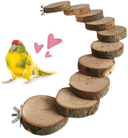 Escalera Para Jaula De Pájaros Accesorios Para Jaulas De Aves | Soporte De Percha Para Loros Para La Prevención Del Aburrimiento Y La Estimulación Mental Con Área De Juego Para El Tiempo