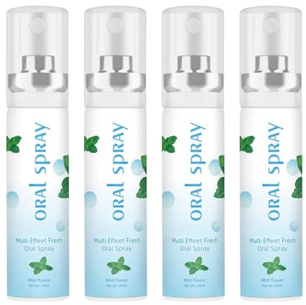 Benaewa 4 Pcs Dry Mouth Spray, Mint Flavor Fresh Breath Spray for Bad Breath, Moisturizing Oral Care(20ml)