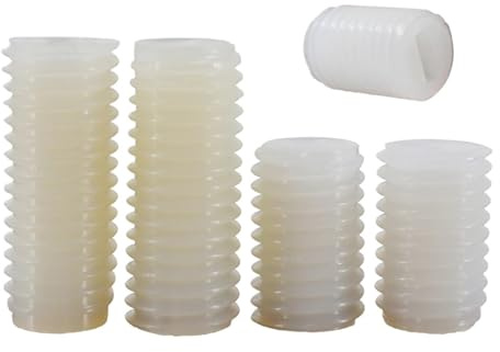 Nylon-Schlitz-Set Madenschraube, weiß, M3, M4, M5, M6, M8, M10, M12, isoliertes, geschlitztes, flaches Ende ohne Kopf, Madenschrauben ohne Kopf, Stellschrauben(10mm (50PCS),M8)