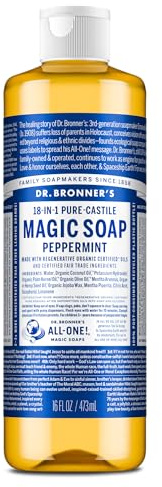 Dr Bronner's - 18-in-1 Peppermint Pure-Castile Liquid Soap, 473ml Bottle