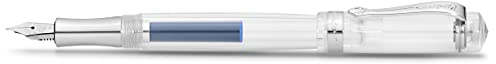 Kaweco STUDENT Füllhalter Transparent I Premium Füllfederhalter für Tintenpatronen mit hochwertiger Stahlfeder I Nostalgischer Luxus Füller 16 cm I Federbreite: BB (Extra Breit)