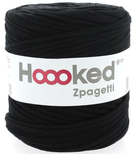Hoooked Zpagetti-Garn, klassisches Schwarz, reine Schwarztöne