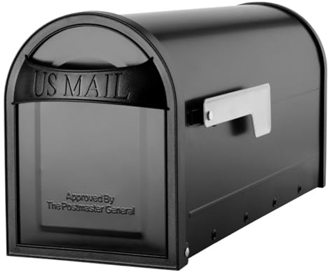 Architectural Mailboxes 8760B-10 Carlisle Postmount Mailbox, Medium, Black