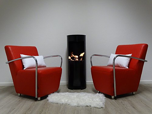 Ethanol und Gelkamin Gel Kamin Modell Hightower Schwarz 100cm inklusive 3 Brennstoffdosen