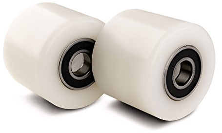 Set of 2 x Pallet Truck Rollers (2-pack kit, Diameter 82mm Width 70mm) Nylon Load Roller/Wheel with Ball Bearings 20mm bore, size 82x70x20mm 700kg