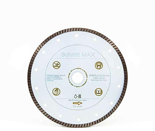 Disco da taglio diamantato SCHNITTMAX, per tutte le piastrelle dure e gres porcellanato, ø 200 mm x 30,0/25,4 mm