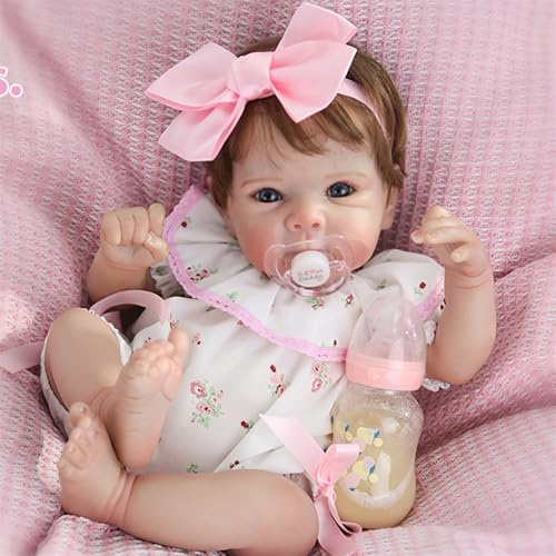 MAIHAO Bambole Reborn Femmina Realistica Bambole Neonata Bambola Originali Baby Doll 18 Pollici Lavabili a Mano corpo in Vinile Morbido Bambole Reincarnate Bambola Reale Aprire Gli Occhi