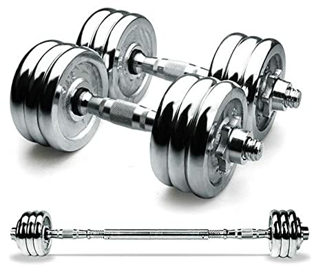 LTLCLZ Fitness Hantel Gewicht Home Gym Galvanik Hanteln Langhantel Set Dual Use Verstellbare Langhantel Für Körpertraining,20kg