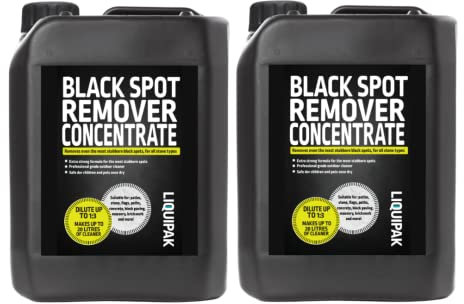 Black Spot Remover Patio Cleaner 2x5L - New Formula! Concentrated Outdoor Cleaner for Lichen, Algae & Stubborn Stains - Use on Paving Slabs, Stone, Concrete, Brick & Driveways - Professional Formula