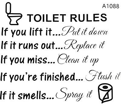 ZAYRAY Rules - Adhesivo de pared extraíble para baño, decoración del hogar